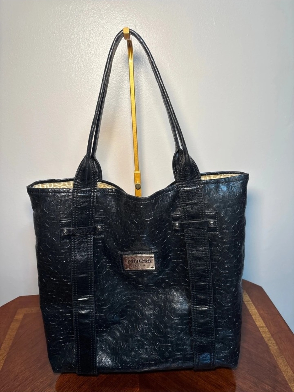 Guess Black Embossed Logo Tote